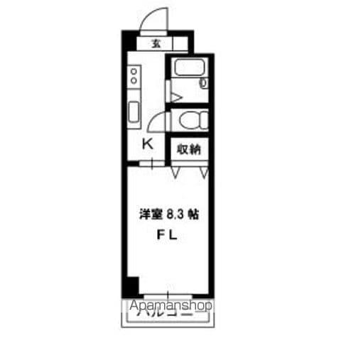 グランディコトブキ(1K/4階)の間取り写真