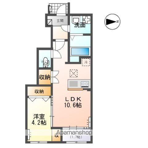 上飯田一丁目アパート(1LDK/1階)の間取り写真