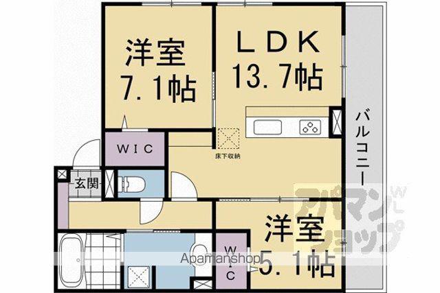 GRAMM桃山筑前(2LDK/3階)の間取り写真