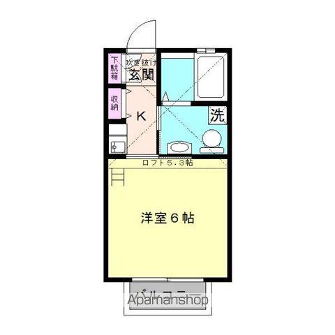 ショコラコート(ワンルーム/1階)の間取り写真