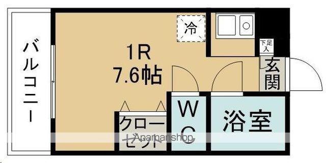 デリジェンス泉中央(ワンルーム/1階)の間取り写真