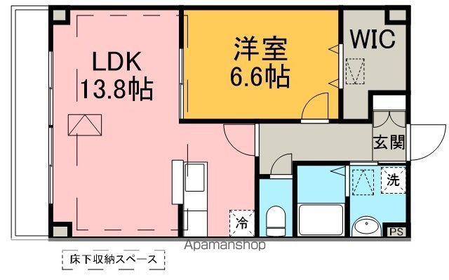 ルネスセードル(1LDK/4階)の間取り写真