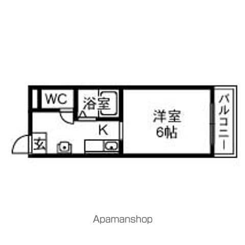 近江鉄道八日市線 八日市駅 バス乗車時間:15分 林田停バス停で下車 徒歩1分 2階建 築29年(1K/2階)の間取り写真