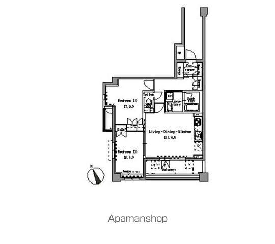 パークアクシス白壁(2LDK/1階)の間取り写真
