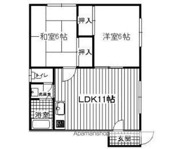 サンコーポラスNO.2(2LDK/1階)の間取り写真