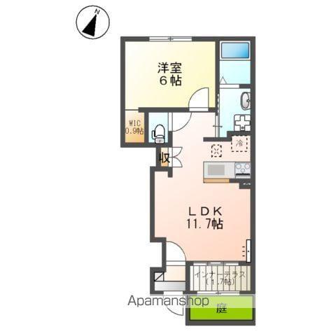 五日市線 武蔵増戸駅 徒歩17分 2階建 築6年(1LDK/1階)の間取り写真