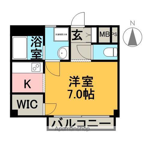 エスポワール穂並Ⅰ(1K/2階)の間取り写真