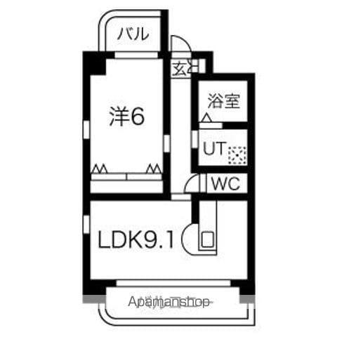 TS IORI(1LDK/2階)の間取り写真