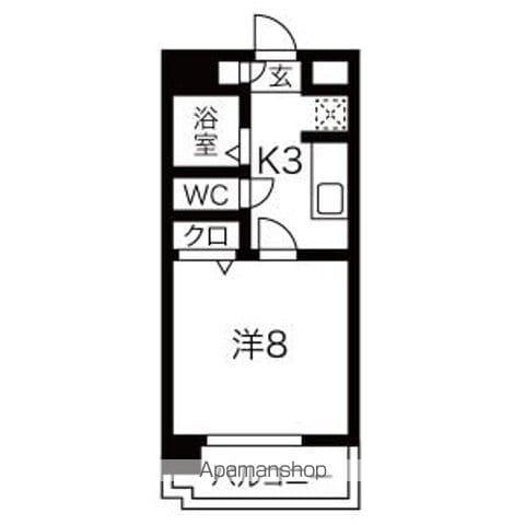 MAISON EL BLOC(1K/2階)の間取り写真