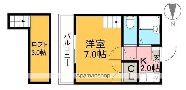 ウイズ塩田(1K/2階)の間取り写真