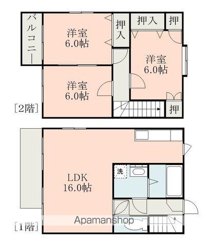 ハミングコート林B棟(3LDK/1階)の間取り写真