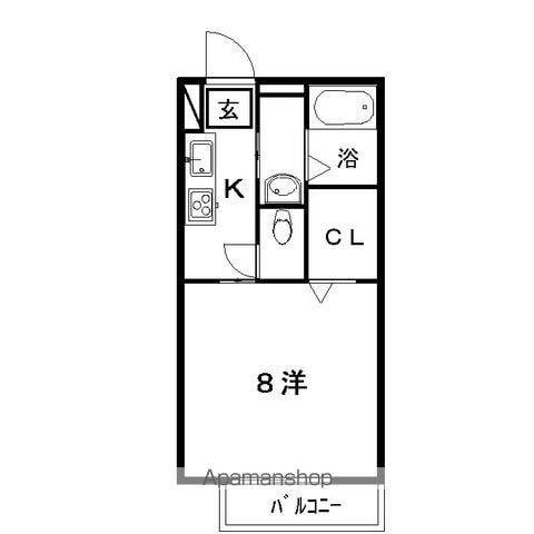 IVY COURT(1K/1階)の間取り写真