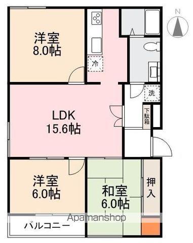 番町ブリックガーデン京都(3LDK/1階)の間取り写真