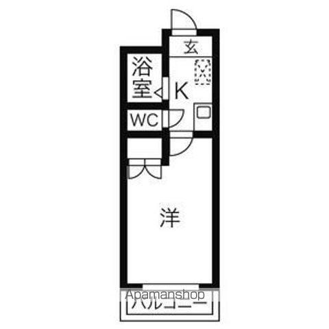 アベニュー諏訪(1K/5階)の間取り写真