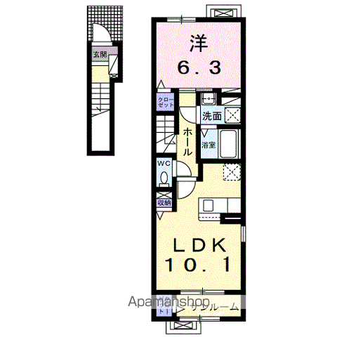 サンフローラ・グレース(1LDK/2階)の間取り写真