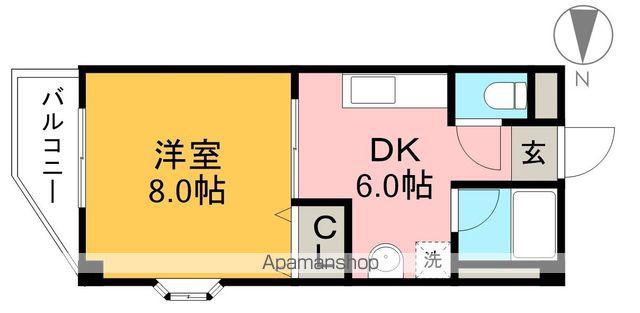 ソワール西秦Ⅰ(1DK/3階)の間取り写真