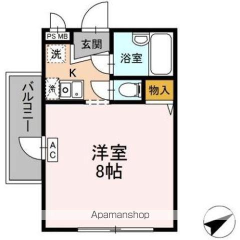 オークハイツ(1K/2階)の間取り写真