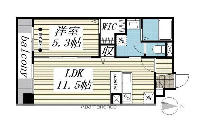 エクセラン鹿嶋(1LDK/2階)の間取り写真