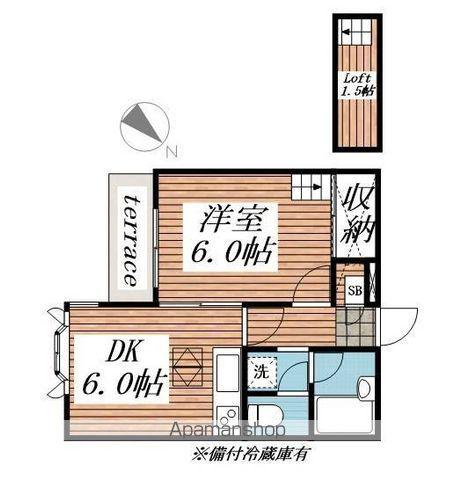 ジュネパレス習志野第11(1DK/1階)の間取り写真