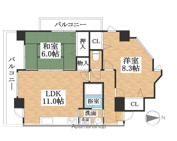 エクセル21(2LDK/7階)の間取り写真