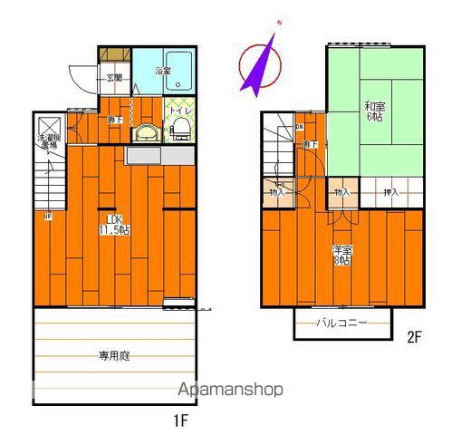 ホームタウン竜王(2LDK)の間取り写真