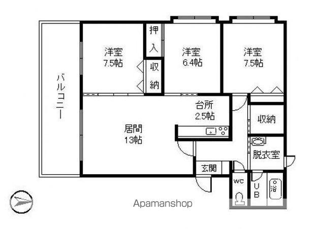 フォレストイーストサイド(3LDK/2階)の間取り写真