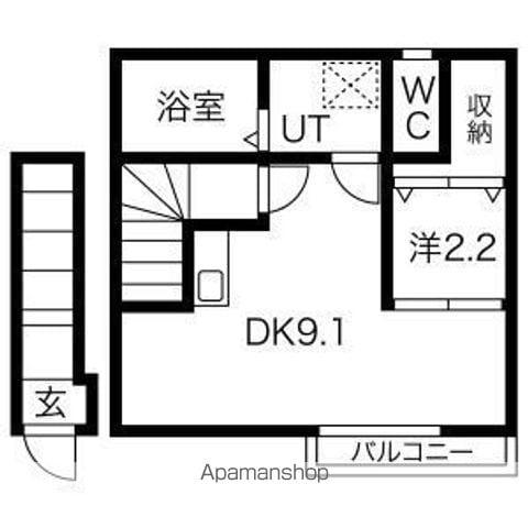 LEVARE(ワンルーム/2階)の間取り写真