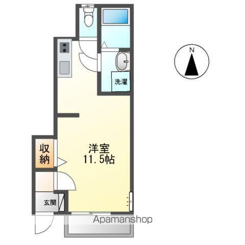 シャイニング(ワンルーム/1階)の間取り写真