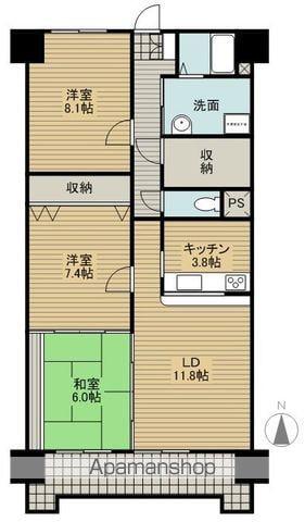 アネックスミカド(3LDK/6階)の間取り写真