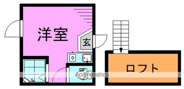 フェリスバロン(ワンルーム/2階)の間取り写真