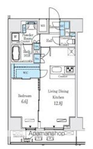 レジディア大手町北(1LDK/6階)の間取り写真