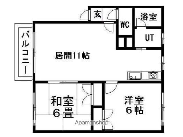 コーポしずかC(2LDK/2階)の間取り写真
