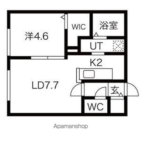 LUCA(1LDK/2階)の間取り写真
