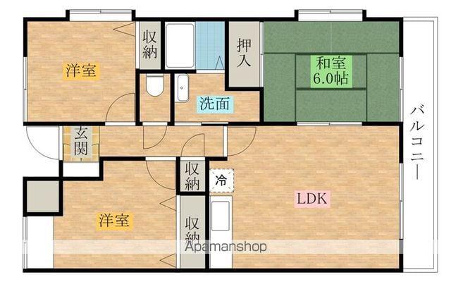 サンセール菊(3LDK/1階)の間取り写真