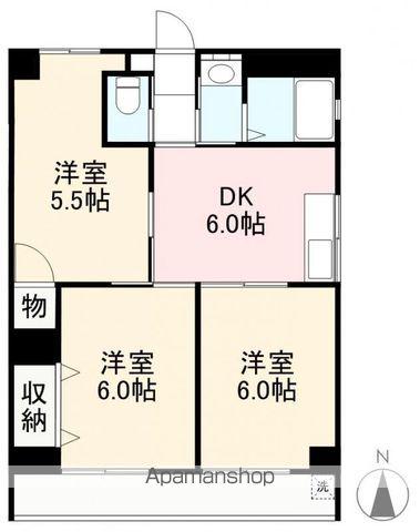楠上ビューハイツ(3DK/2階)の間取り写真