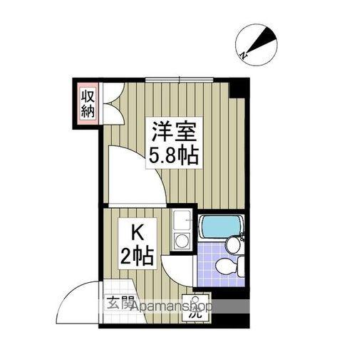 サカエコーポ桜ヶ丘(1K/1階)の間取り写真