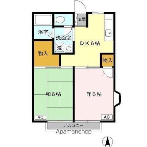 ルミエールミツトヨAB(2DK/1階)の間取り写真