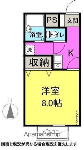 ハイムサンライズB(1K/1階)の間取り写真