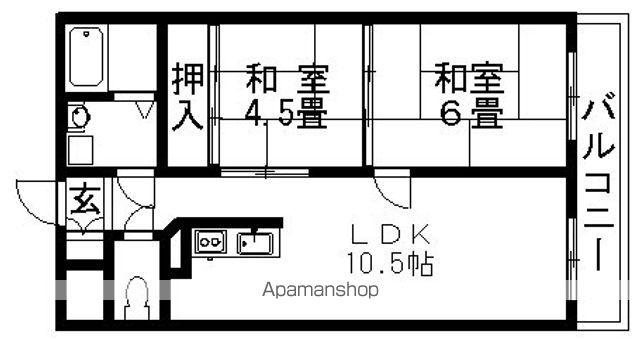 メゾンドール豊中(2DK/2階)の間取り写真