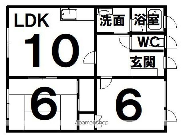 メゾン豊川(2LDK/1階)の間取り写真