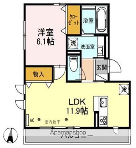 フルスハントⅡ(1LDK/2階)の間取り写真