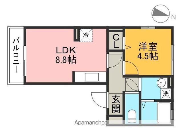 とさでん交通後免線 舟戸駅 徒歩2分 3階建 築13年(1LDK/1階)の間取り写真