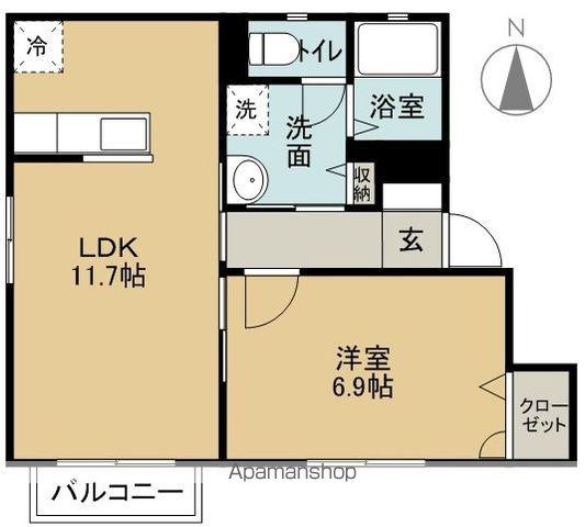 シャローム本郷 C棟(1LDK/1階)の間取り写真