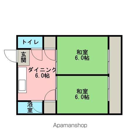 ユウエイマンションⅠ(2DK/4階)の間取り写真
