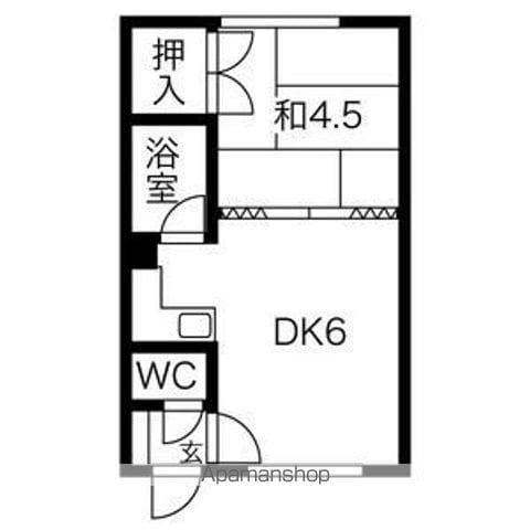 高田ハイツ(1DK/1階)の間取り写真
