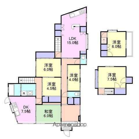 山陽本線 岩国駅 徒歩41分 1階建 築52年(6SLDK)の間取り写真
