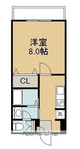 アグレアブルゴトウⅡ(1K/3階)の間取り写真