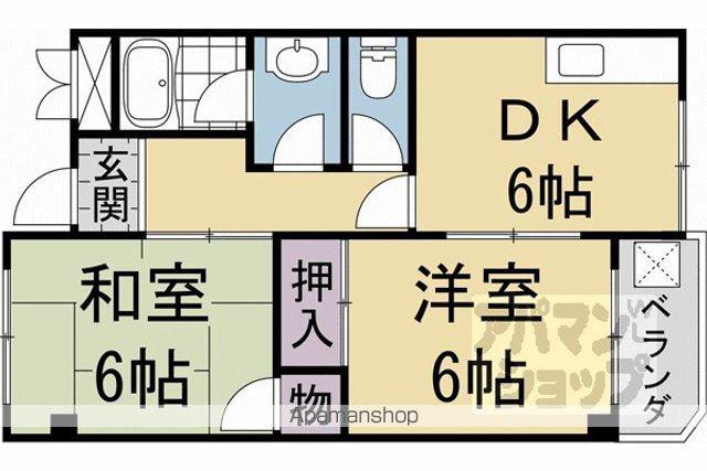 安井マンション A棟(2DK/2階)の間取り写真