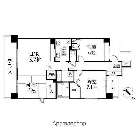 野村ステイツ泉中央1丁目(3LDK/1階)の間取り写真
