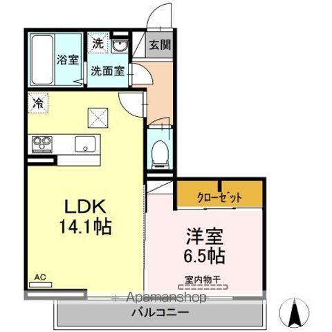 クオリア(1LDK/1階)の間取り写真